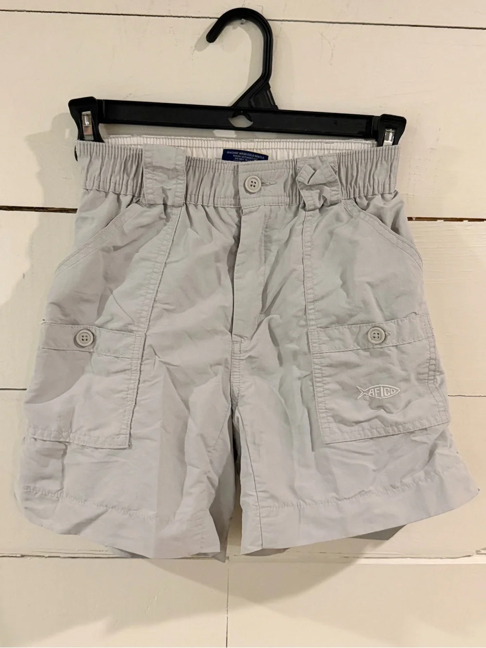 AFTCO Men's Light Gray Cargo Shorts with Elastic Waist